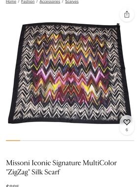 Missoni Zigzag Silk Scarf - Black, Pink, Yellow, Purple, Brown
